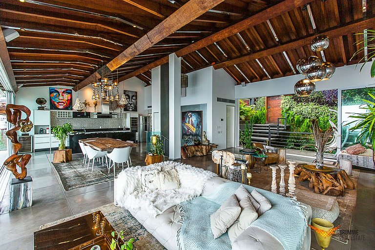 Modern oceanfront mansion with stunning views and contempora